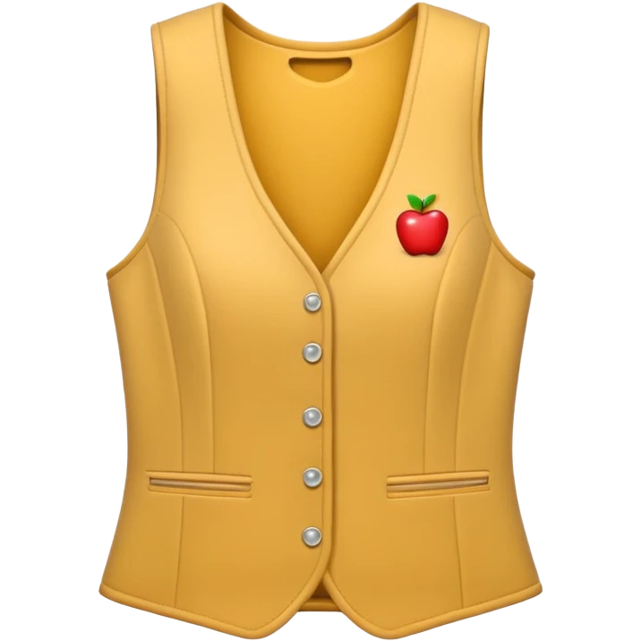 Apple-style 3D emoji of a women’s vest, sleeveless, fitted design, stylish cut, light fabric texture, feminine look, no background emoji