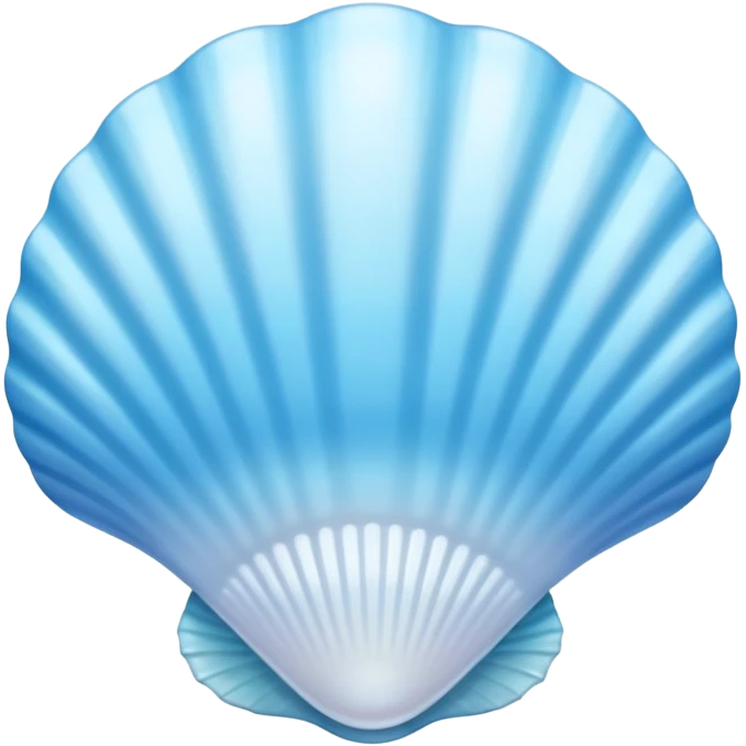 Light blue seashell emoji, pearl texture, soft gradient, smooth curves, glossy finish emoji