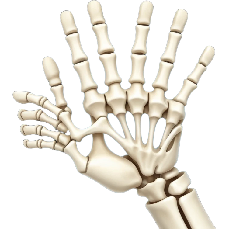 thumbs up, skeleton hand emoji