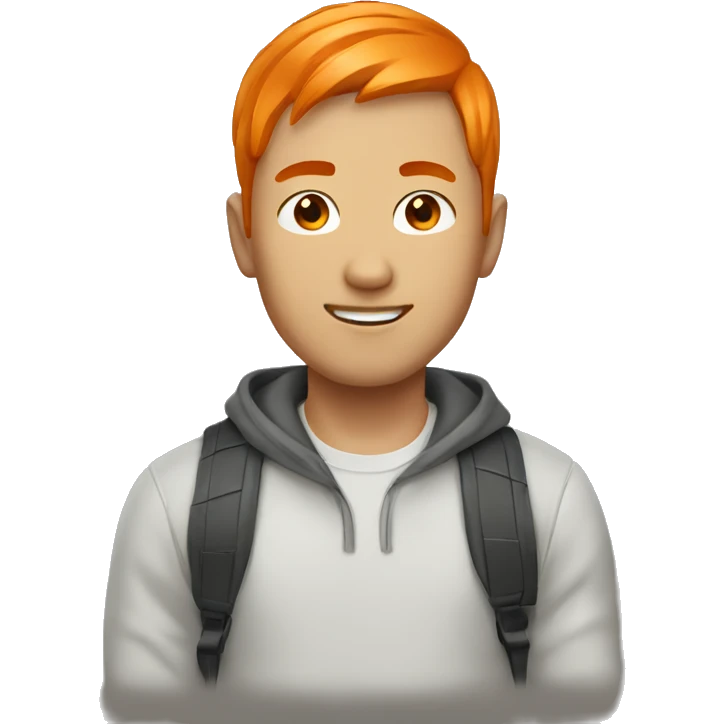 create an asian guy that has orange hair emoji