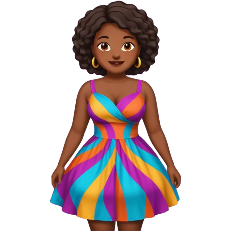 Mujer curvy afro emoji