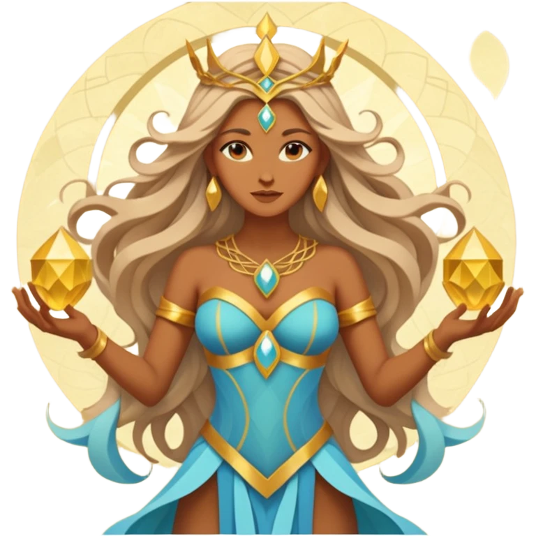 fantasy magic tarot card low poly goddess emoji