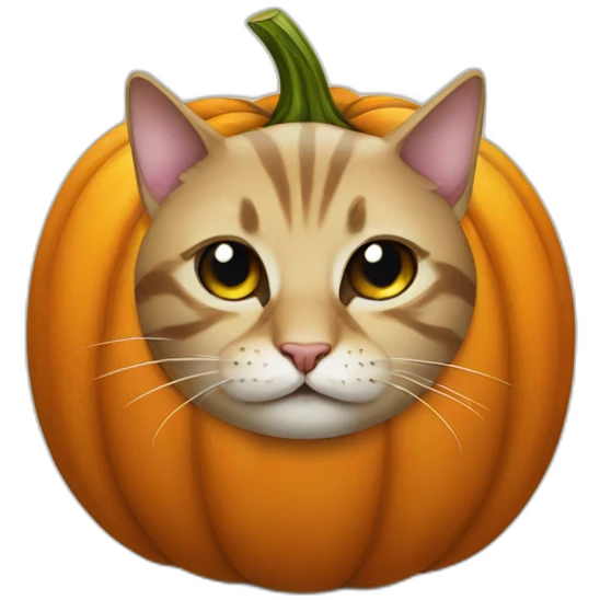 Crying cat on pumpkin  emoji