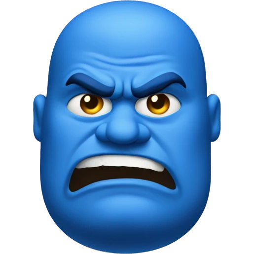 super fat angry blue man head emoji
