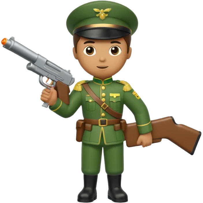 green toy soldier holding gun emoji