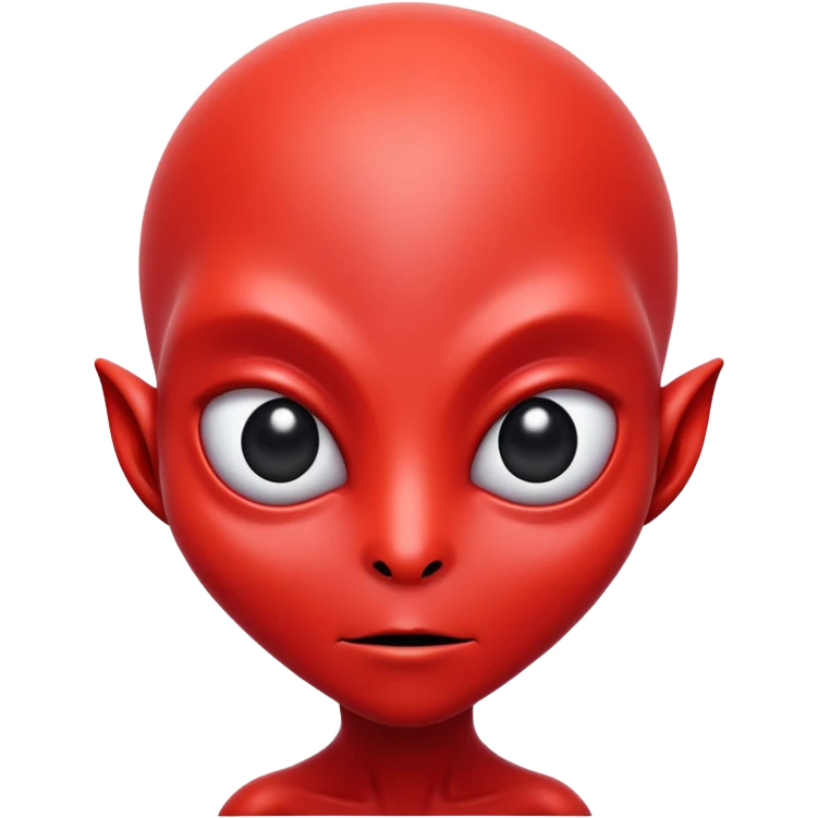 red alien with big black eyes emoji