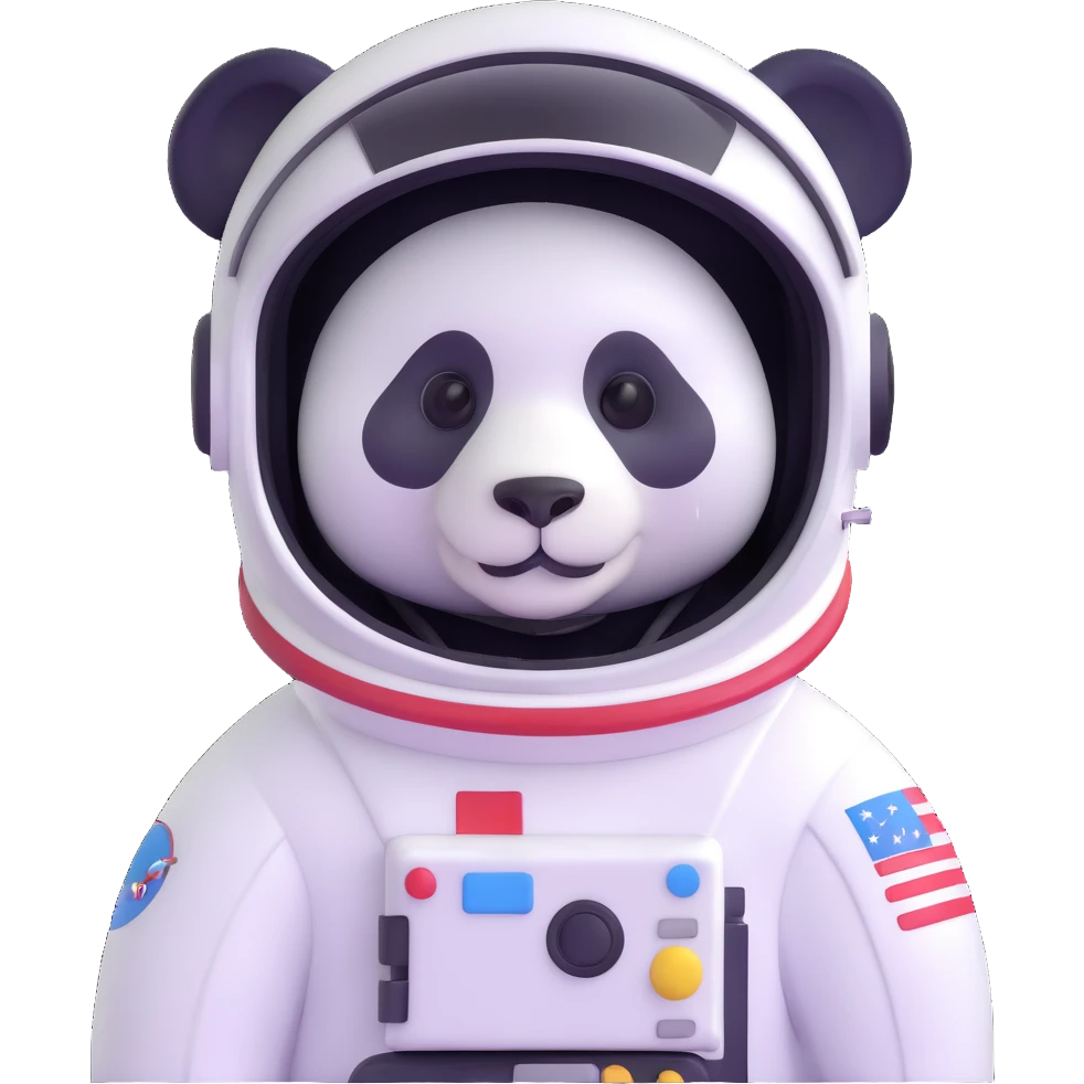 panda astronaut with helmet emoji