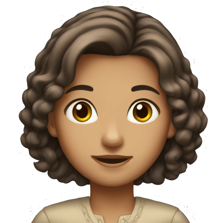 Girl Amiral with brown eyes and hair.  emoji