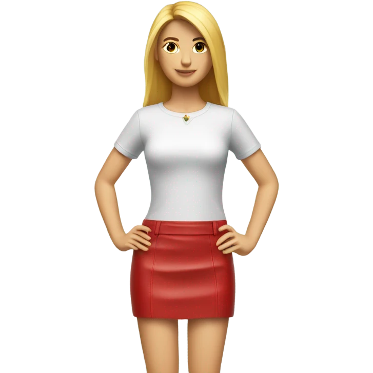 Red leather mini skirt isolated emoji