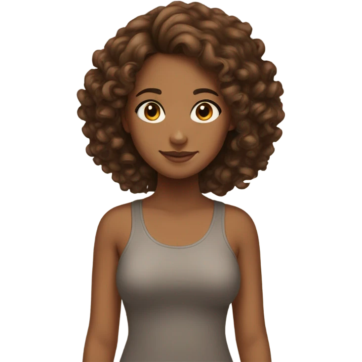 A brown girl standing next to a mixed girl with curly brown hair  emoji