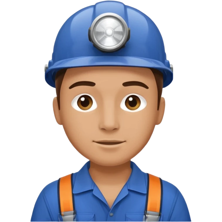 Technician + headlamp + blue jumpsuit, Repair Crew. emoji