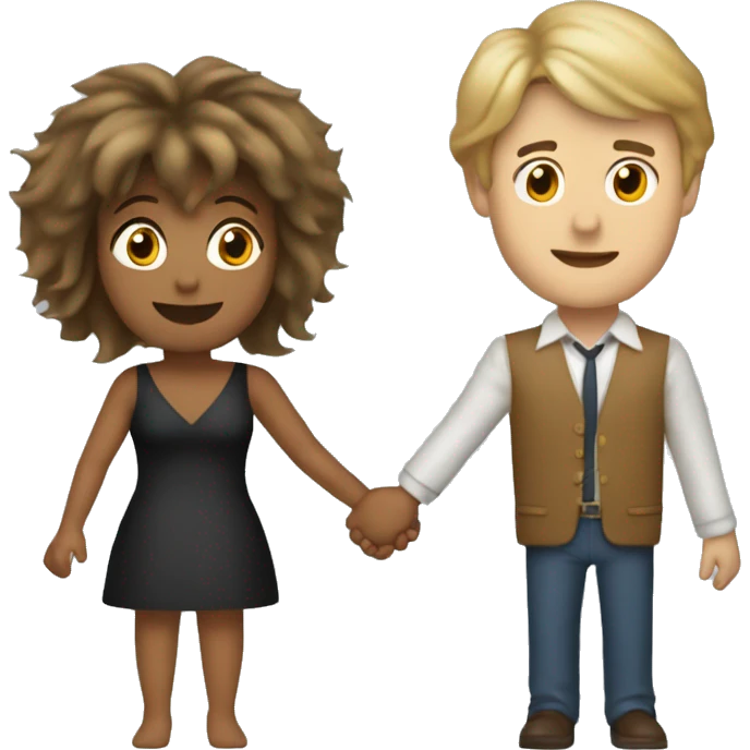 Tina Turner and Erwin Bach holding hands  emoji