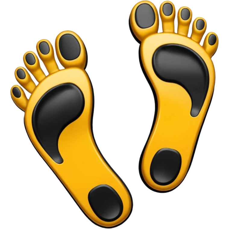 A pair of footprints with a prohibited symbol and text that reads "NO FEET" over them. emoji