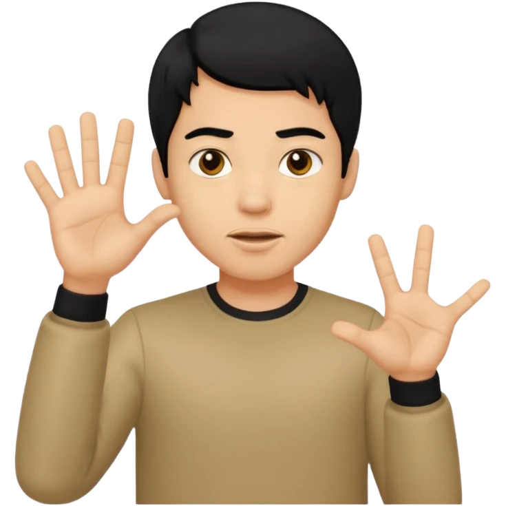 light skin black hair man gesturing no emoji