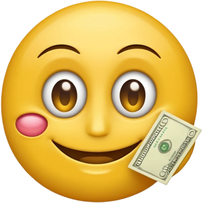 emoji haciendo un guiño con un ojo y sosteniendo dinero emoji