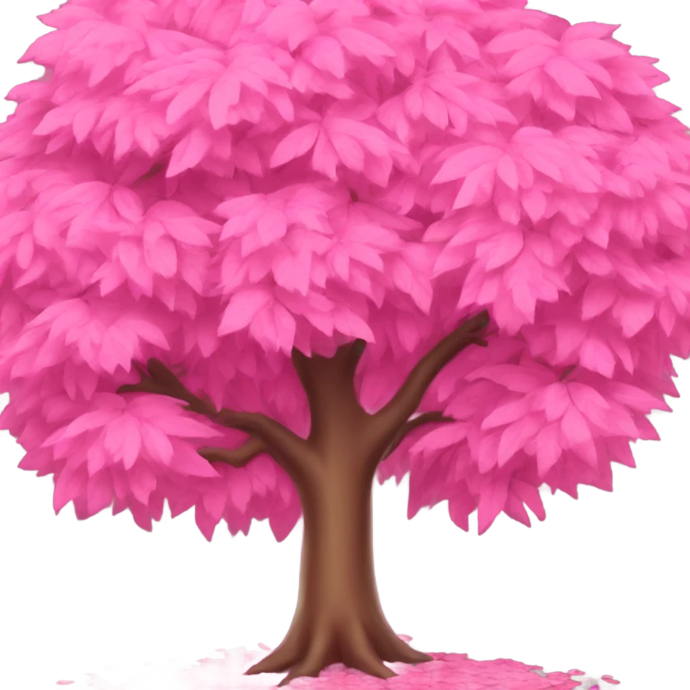 Pink tree covered with pink leaves  emoji