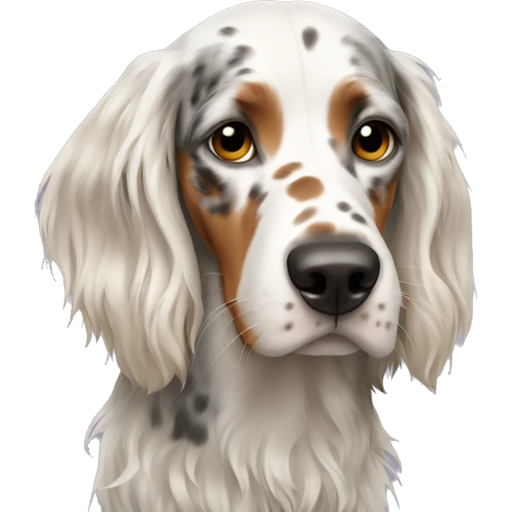 girl with english setter portrait emoji