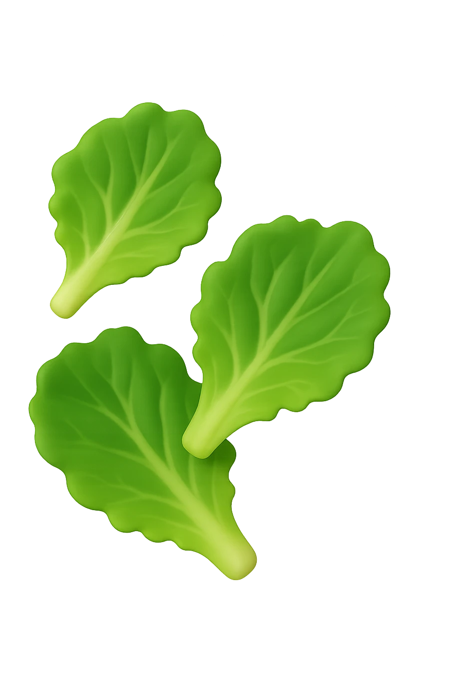 EMOJI STILE IPHONE 3D DI foglie di insalata che fluttuano in aria emoji