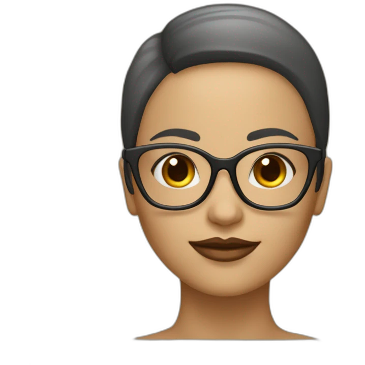 Une femme avec des lunettes, une coupe au carré et un beau visage emoji