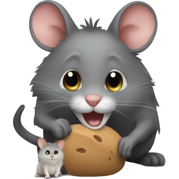ratón con un gato  emoji