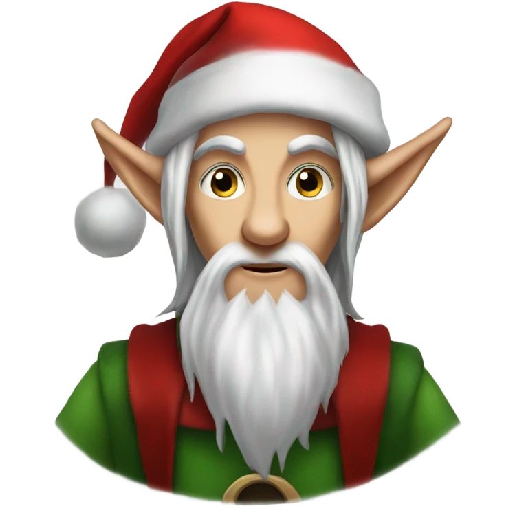 rogue male elf fantasy wearing santa hat emoji