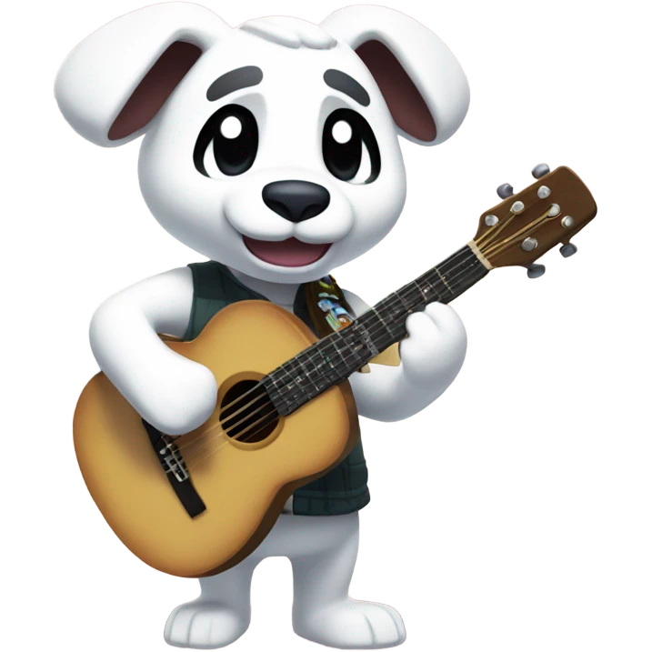 KK slider from animal crossing holding guitar emoji