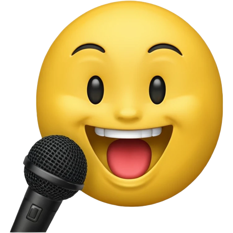 laughing face emoji next to a mic emoji