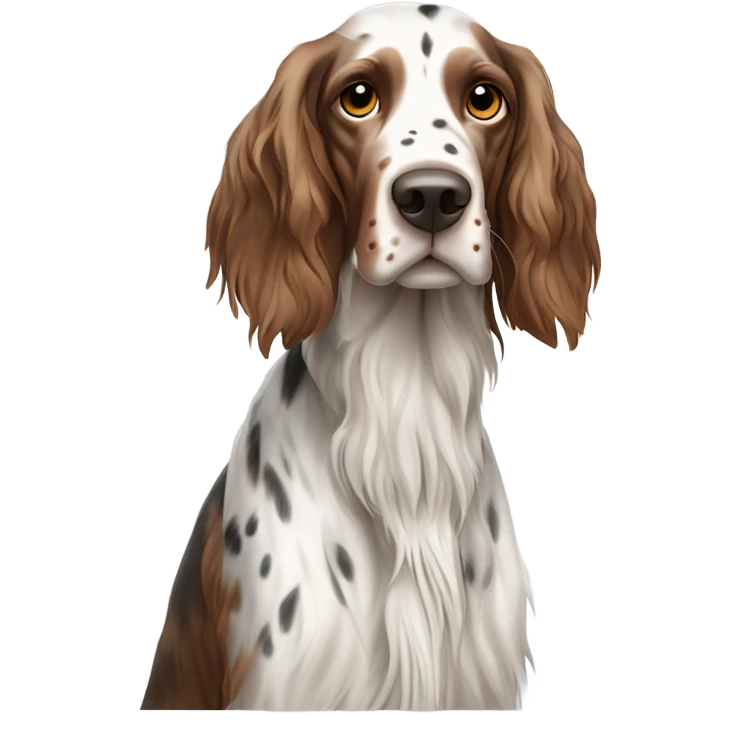 White and brown English setter emoji