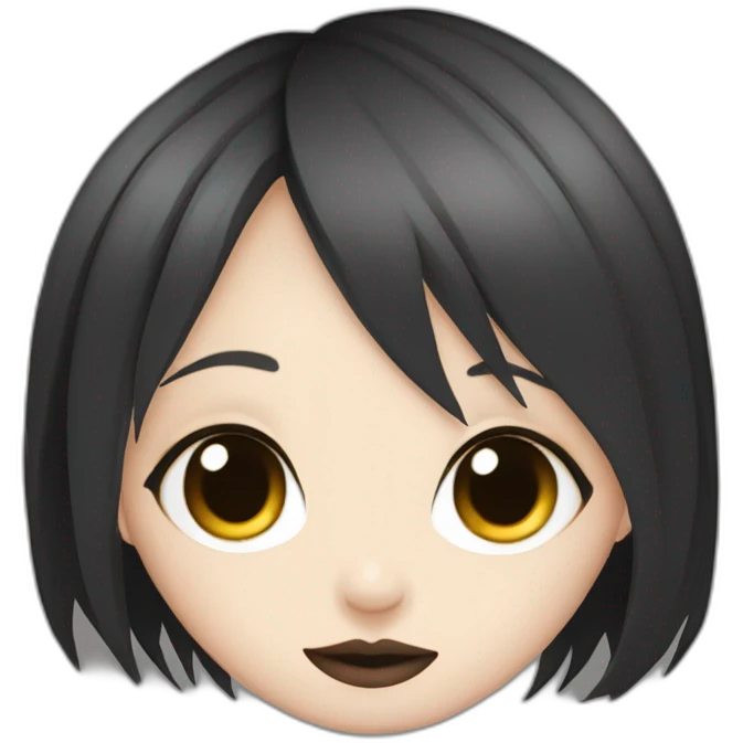 goth,girl,ash color hair,adorable,thin face,reddish eyes,gay,lesbian,kiss emoji