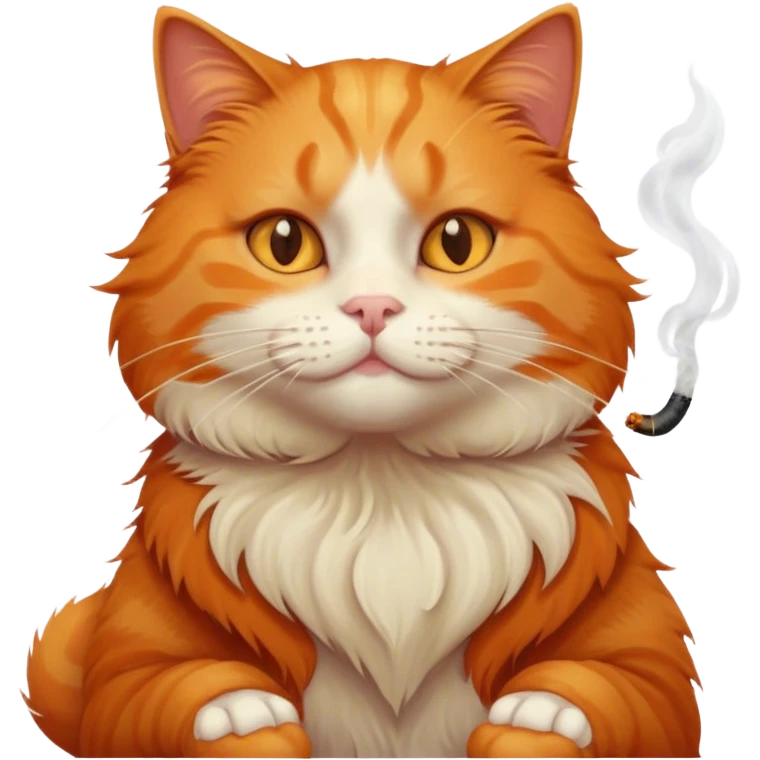 A French orange cat smoking emoji