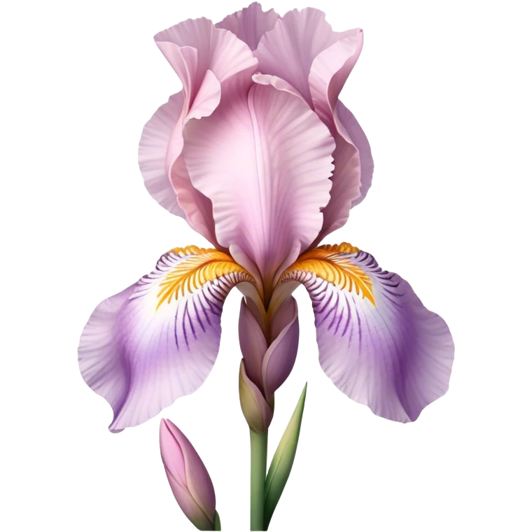 single Soft Pink Iris, straight stem emoji