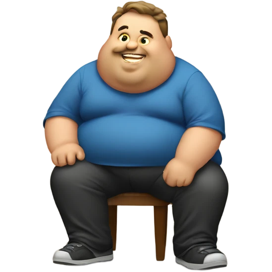 A fat guy eating  emoji