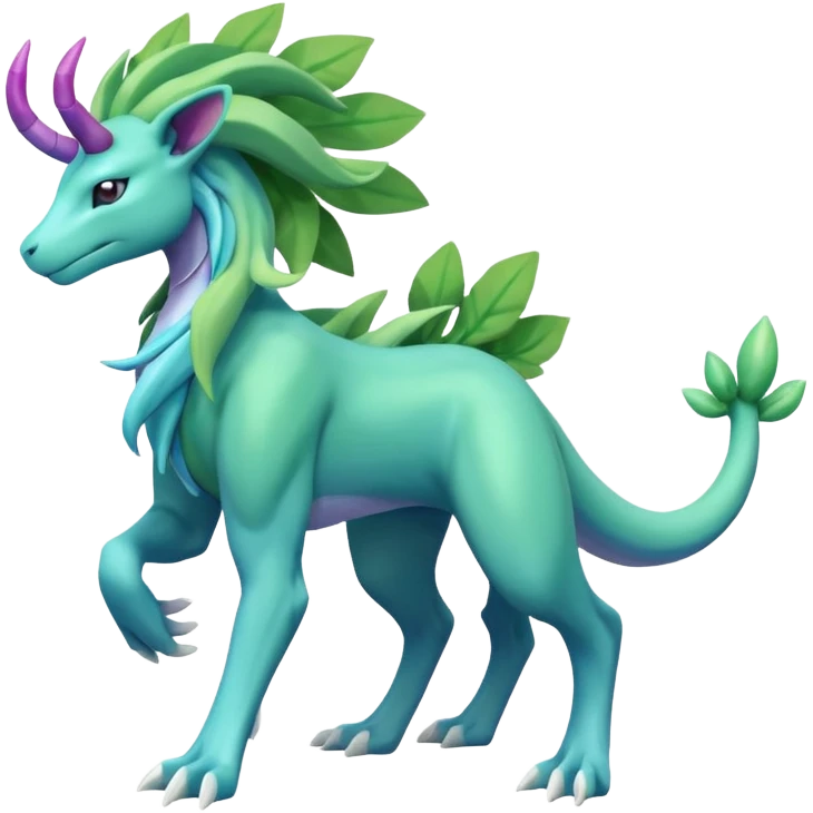 Suicune-Meganium-fusion (full body) emoji