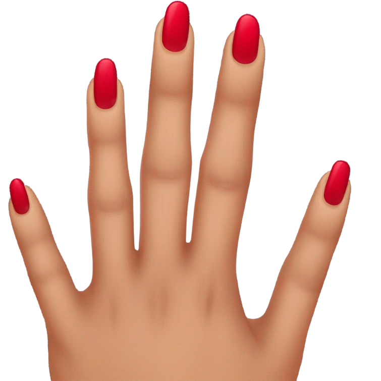 Long red  nails on medium skin ton emoji