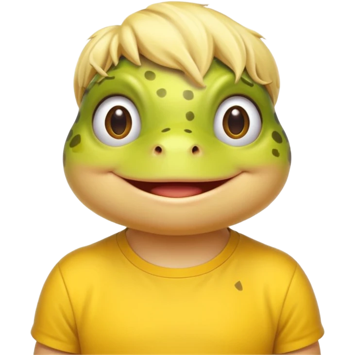 blonde frog with yellow shirt  emoji