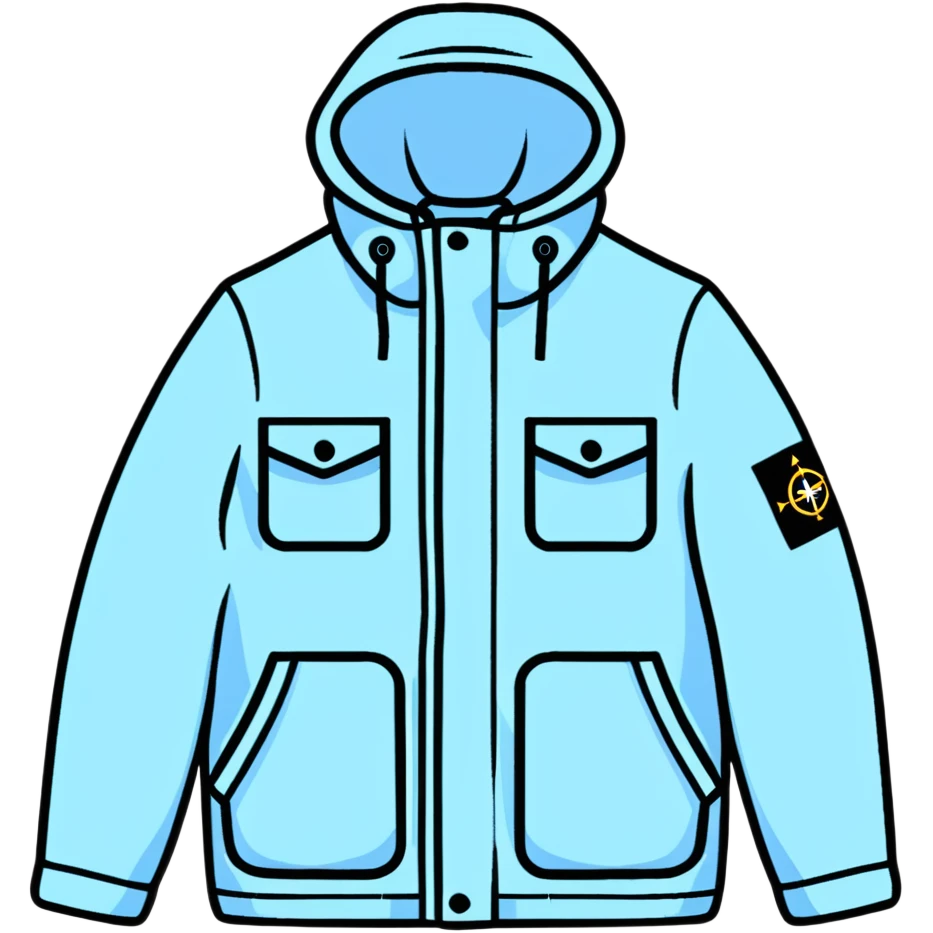 Stone Island casual jacket with compass badge emoji