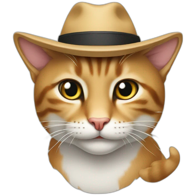 um gato de chapéu emoji