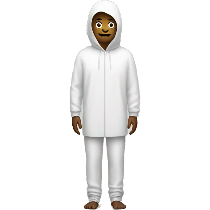 covered head to toe in white emoji