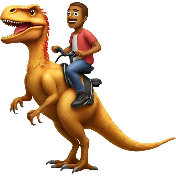 Chicken riding T. rex  emoji