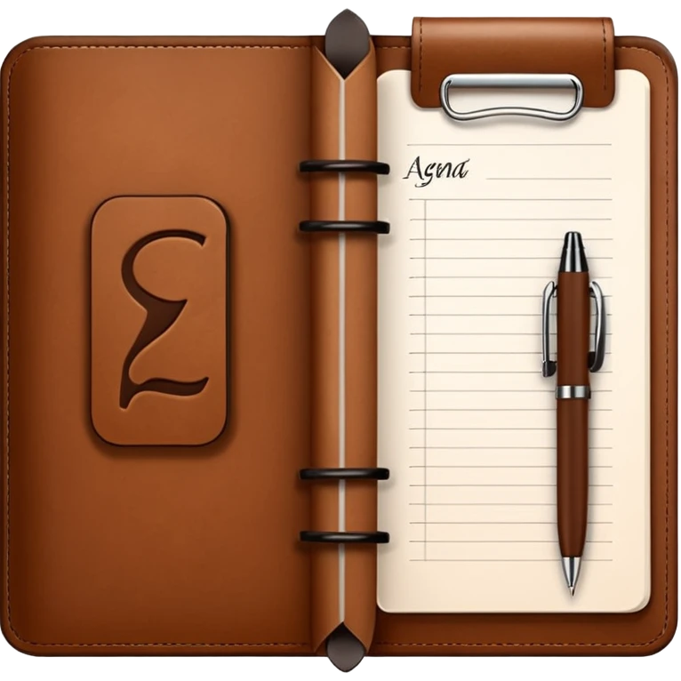 daily planner agenda leather with open pag emoji