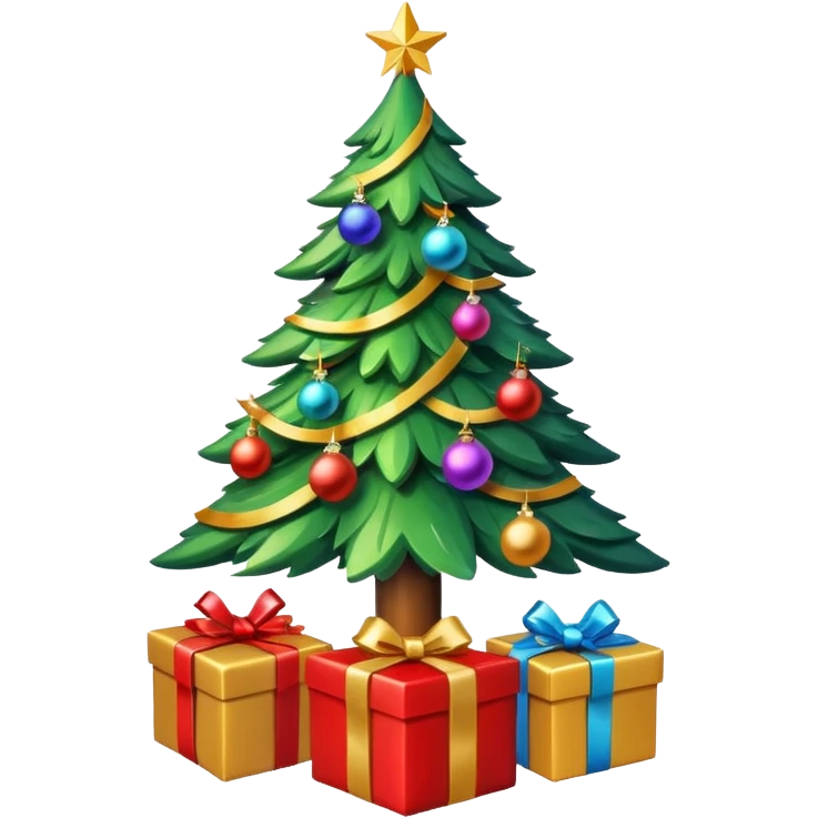 Árvore de natal,bolas de colocar na árvore, presente  emoji