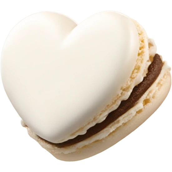 White heart shaped macaroon  emoji