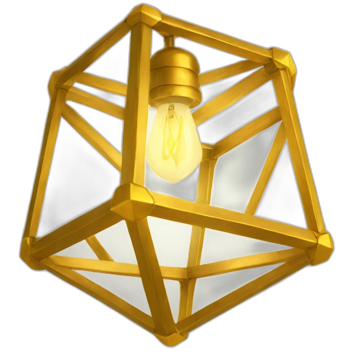 Golden Icosahedron lamp emoji