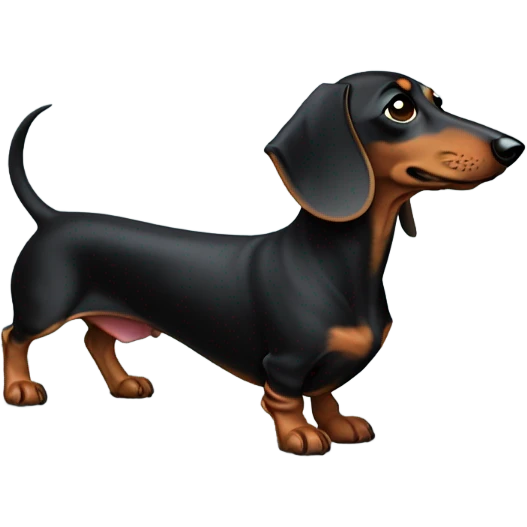 Dark short hairs dachshund  emoji