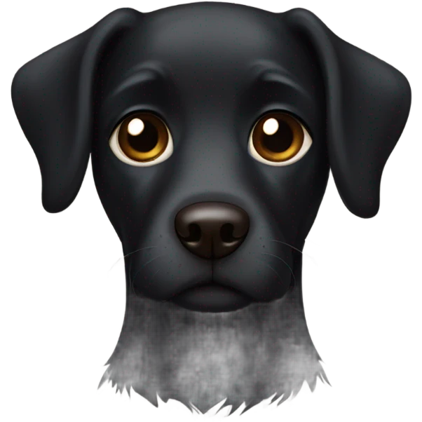Realistic black dog with brown eyes emoji