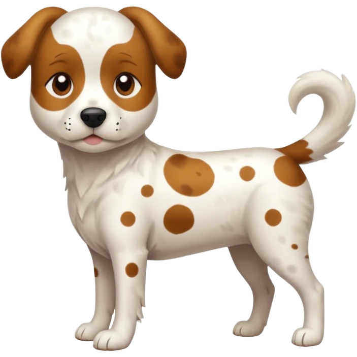 spotted white dog full body emoji