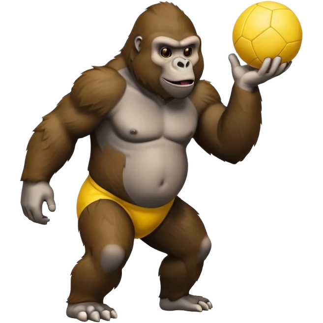 Gorilla with yellow kickball emoji