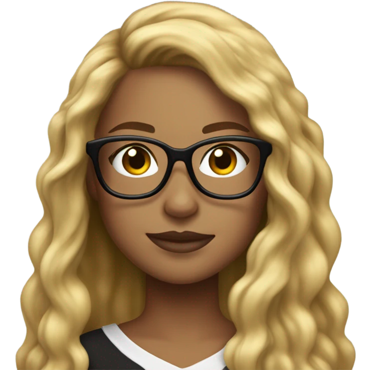 steelers girl with long blonde brown hair freckles and light colored glasses emoji