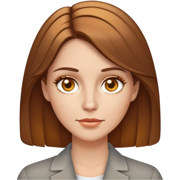 Mulher branca cabelo castanho médio com mechas olho mel emoji