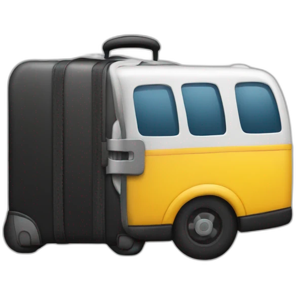valise noir et bus travail emoji